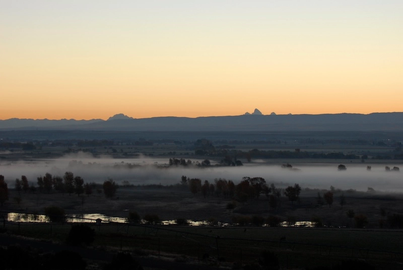 A sunrise over the Teton in Idaho.